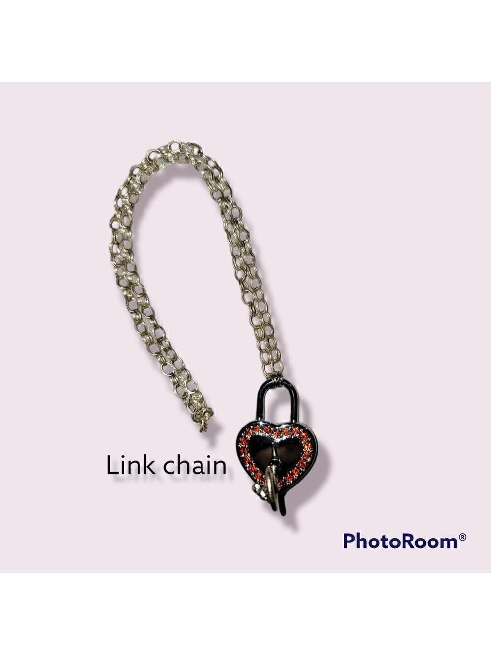 Lock and Key Pendant Necklace Red Chain